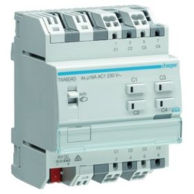 hager - Schaltaktor KNX REG 4TE 4Ausg 16A 2300W Bussystem KNX 230V