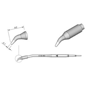 JBC - Lötspitze Serie C130, Rundform, C130403/ø1,2mm, gebogen