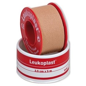 Leukoplast - Heftpflaster, 5m x 2,5cm, hautfarben, 1009202, reißbar, Spule m. Schutz