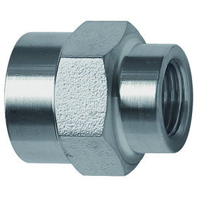 RIEGLER® - Muffe mit Außensechskant, reduzierend, G 1/8", M5, Edelstahl 1.4571