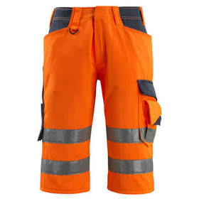 MASCOT® - Luton Shorts, lang SAFE SUPREME, hi-vis Orange/Schwarzblau, Größe C51