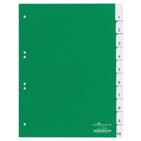 DURABLE - Register 622105 DIN A4 10teilig Hartfolie grün