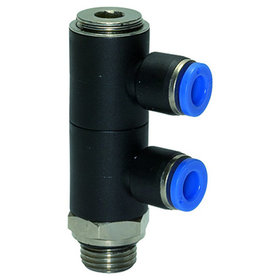 RIEGLER® - L-Mehrfachverteiler »Blaue Serie«, 2-fach, drehbar, G 1/8" A Ø8mm