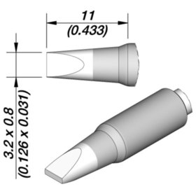 JBC - Lötspitze Serie C245E, C245161E/3,2 x 0,8 mm, Meißelform