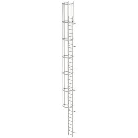 MUNK Günzburger Steigtechnik - Steigleiter, einzügig, Steighöhe 9520mm Edelstahl V4A (1.4571), L 10720mm