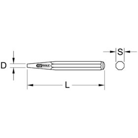KSTOOLS® - Durchtreiber, 8-kant, FormB, Ø 1mm