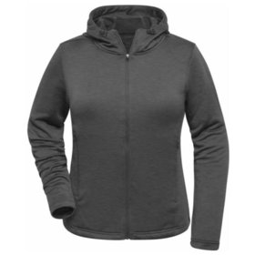 James & Nicholson - Damen Recycled Sport Hoody JN531, dunkel-melange, Größe XL