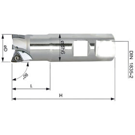 Eckfräser Schaft D 25mm Z 3 für WNGJ