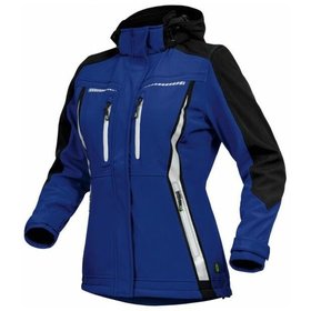 Leibwächter - Damen-Softshell Jacke Pongee.Membran+Fleece kornblau/schwarz Größe 42