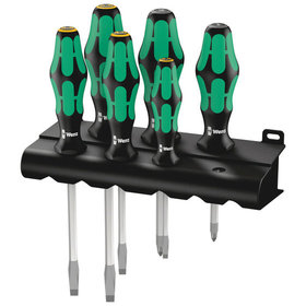 Wera® - Schraubendrehersatz Kraftform Plus Lasertip + Rack, 6-teilig 334/355 SK/6