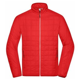 James & Nicholson - Herren Hybrid Jacke JN1116, hellrot/silber, Größe M