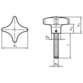 HALDER - Kreuzgriffschrauben, ähnlich DIN 6335, rostfreier Stahl A4 | d1=63 mm / d2=M12 / l=30 mm | 24731.0150