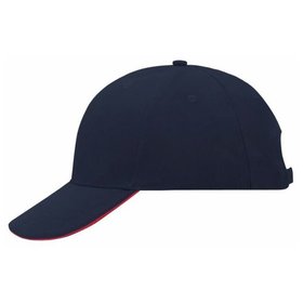 James & Nicholson - 6 Panel Sandwich Cap MB024, navy-blau/rot, Einheitsgröße