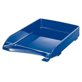 LEITZ® - Briefkorb Elegant, A4, 49mm, blau, 52200035, aus Polystyrol, mit Gummifüße