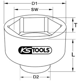 KSTOOLS® - 1" Sechskant-Stecknuss, kurz, 85mm