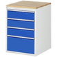 RAU. - Schrank für 7000, 580 x 650 x 825mm, 4 Schubladen, Bucheplatte