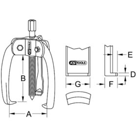 KSTOOLS® - BASIC Universal-Abzieher 3-armig, 10-120mm