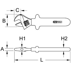 KSTOOLS® - Rollgabelschlüssel mit Schutzisolierung, 27mm