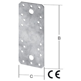 Vormann - Flachverbinder Stahl sendzimir verzinkt, 180 x 40mm, CE-Kennzeichnung