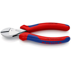 KNIPEX® - X-Cut® Kompakt-Seitenschneider hochübersetzt verchromt, mit Mehrkomponenten-Hüllen 160 mm 7305160