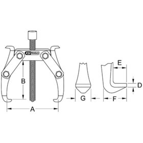 KSTOOLS® - Universal-Abzieher 2-armig, 20-150mm