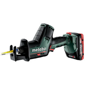 metabo® - Akku-Säbelsäge SSE 18 LTX BL Compact (602366800), Kunststoffkoffer, 18V 2x4Ah LiHD + ASC 55