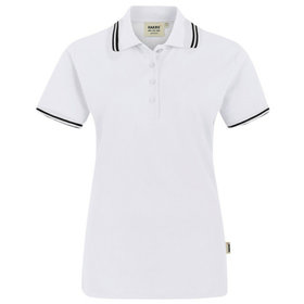 HAKRO - Damen Poloshirt Twin-Stripe 205, weiß/schwarz, Größe XL