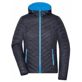 James & Nicholson - Damen Wende-Steppjacke Sorona JN1091, navy-blau/aqua-blau, Größe L