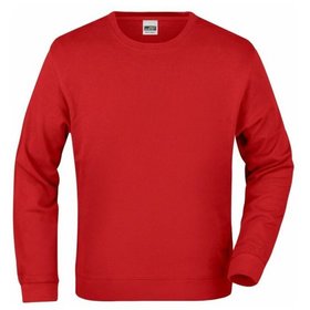 James & Nicholson - Sweatshirt French Terry JN057, rot, Größe L