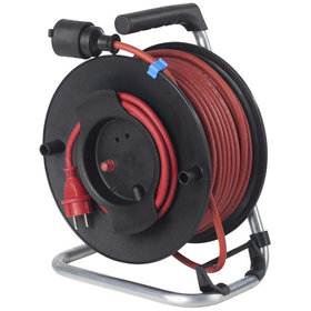 as® Schwabe - SicherheitsGerätetrommel 230mmØ25mH07RN-F3G1,5 rot mit Kabelhaspel u. Thermoschutz