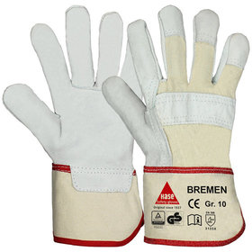 Hase Safety Gloves - Lederhandschuh BREMEN, Kat. II, Größe 10, 12 Paar
