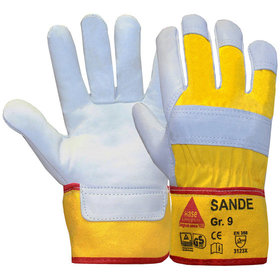 Hase Safety Gloves - Mechanischer Lederhandschuh Sande, Kat. II, grau, Größe 10