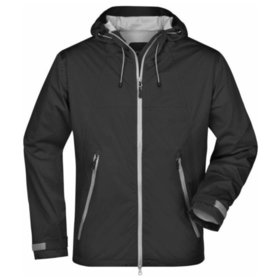 James & Nicholson - Herren Ultraleicht Softshelljacke JN1098, schwarz/silber, Größe 3XL