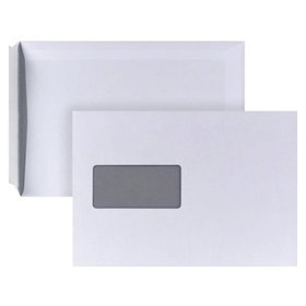 Posthorn - Versandtaschen, C5, hk, m.F., 90g/m², weiß, Pck=25St, Idr. grau, Klebung an der