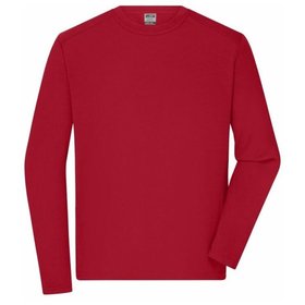 James & Nicholson - Herren Bio Workwear Langarm Shirt JN1840, rot, Größe XXL