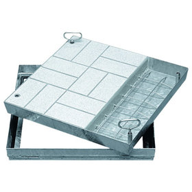 ZARGES - Schachtabdeckung Edelstahl V2A gebeizt, B 300 x T 300mm, Bauhöhe 90mm