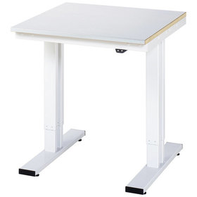 RAU. - Werktisch adlatus 300, Stahlblechplatte, 750 x 800 x 720-1120mm