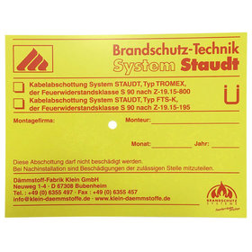 Staudt - Kennzeichnungsschild für TROMEX