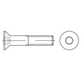 Senkschraube mit Innensechsrund ISO 10642-T Stahl 8.8 galv. verzinkt M5 x 12mm