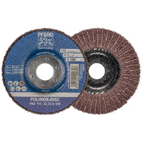 PFERD - POLINOX Vlies-Schleifdisc PNZ Ø 115 mm Bohrung-Ø 22,23 mm A100 für Feinschliff und Finish