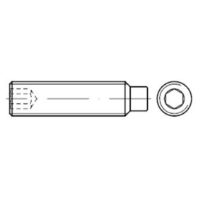 Gewindestift mit ISK und Zapfen DIN 915 Stahl 45 H verzinkt M6 x 25mm