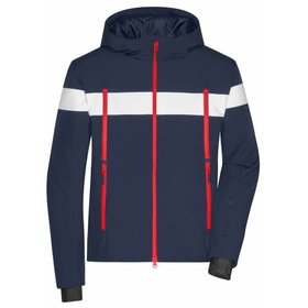 James & Nicholson - Herren Wintersport Jacke JN1174, navy-blau/weiß, Größe XXL