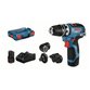 Bosch - Akku-Bohrschrauber GSR 12V-35 FC, mit 2 x 3.0 Ah Li-Ion Akku, 4 Aufsätze, L-BOXX (06019H3000)