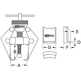 KSTOOLS® - Polklemmen-Wischarm-Abzieher 2-armig, 45mm