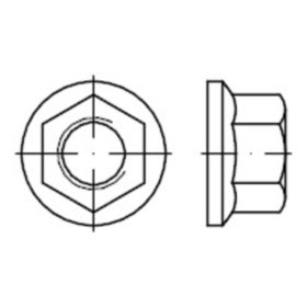 Flachbundmuttern DIN 74361 Form B, Stahl 10 blank M14 x1,5 SW19