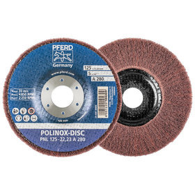 PFERD - POLINOX Vlies-Schleifdisc PNL Ø 125 mm Bohrung-Ø 22,23 mm A280 für Feinschliff und Finish