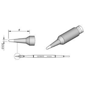 JBC - Lötspitze Serie C210, Rundform, C210013/ø0,5mm, gerade