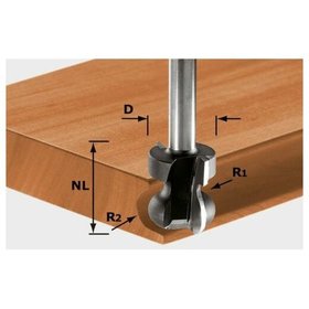 Festool - Griffleistenfräser Schaft-ø8mm HW ø22/16/R2,5+6