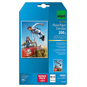 sigel® - Fotopapier Everyday-plus IP719 DIN A6 200g weiß 72 Blatt/Packung