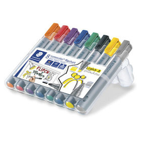 STAEDTLER® - Flipchartmarker Lumocolor, 2 oder 5mm / 2mm, farbig sortiert, Pck=8St